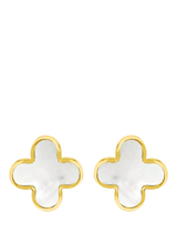 John Lewis IBB 9ct Gold Mother of Pearl Clover Petal Stud Earrings- Buy online at McGrocer