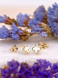 IBB 9ct gold mother of pearl stud earrings - British product