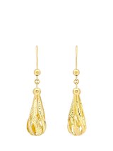 John Lewis IBB 9ct Gold Diamond Cut Teardrop Earrings- Buy online at McGrocer