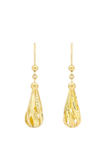 IBB 9ct gold diamond cut teardrop earrings, UK version