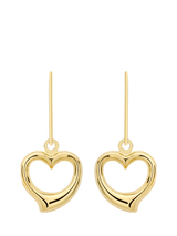 John Lewis IBB 9ct Gold Heart Drop Earrings- Buy online at McGrocer