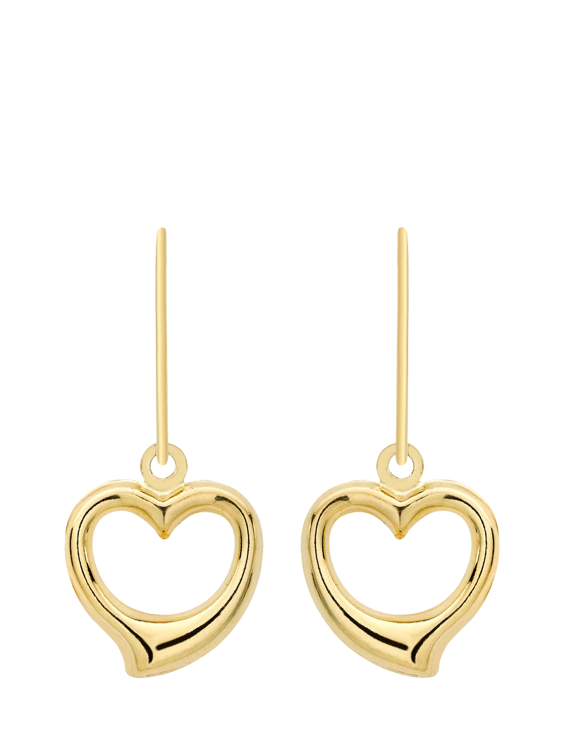 IBB 9ct gold heart drop earrings from Italy, UK version