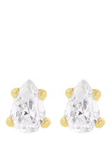 John Lewis IBB 9ct Gold White Cubic Zirconia Pear Stud Earrings- Buy online at McGrocer