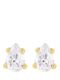 IBB 9ct gold cubic zirconia pear stud earrings, imported from the UK