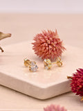 IBB 9ct gold cubic zirconia pear stud earrings, imported from the UK