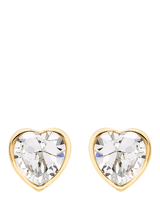 John Lewis IBB 9ct Gold Cubic Zirconia Heart Stud Earrings- Buy online at McGrocer