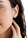IBB 9ct gold cubic zirconia heart stud earrings (British brand)