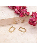 IBB 9ct gold rectangular hoop creole earrings with cubic zirconia, UK version