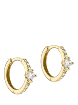 John Lewis IBB 9ct Gold Cubic Zirconia Star Huggie Hoop Creole Earrings- Buy online at McGrocer