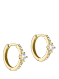 IBB star huggie hoop cubic zirconia gold earrings 1.3cm (British brand)