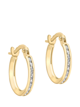 John Lewis IBB 9ct Gold Cubic Zirconia Band Hoop Earrings- Buy online at McGrocer