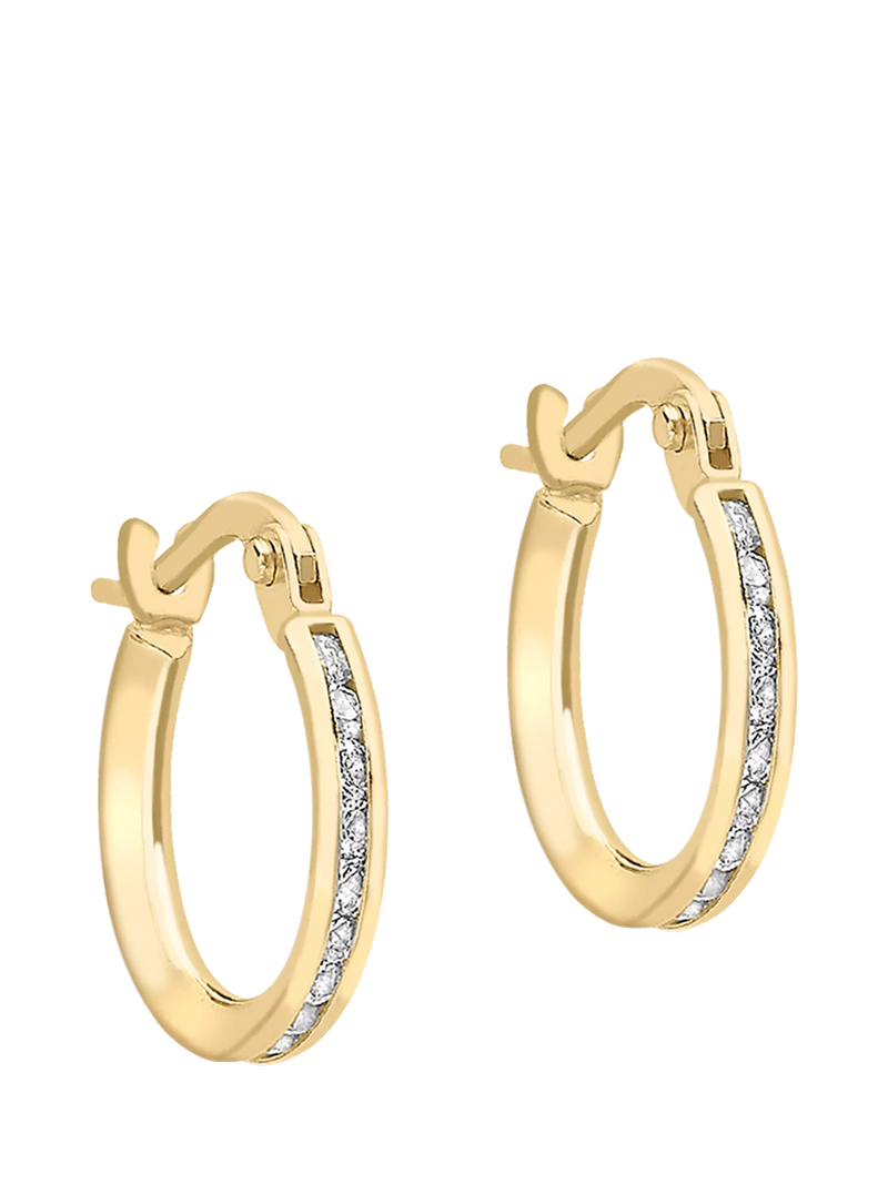 IBB 9ct gold cubic zirconia hoop earrings - British product