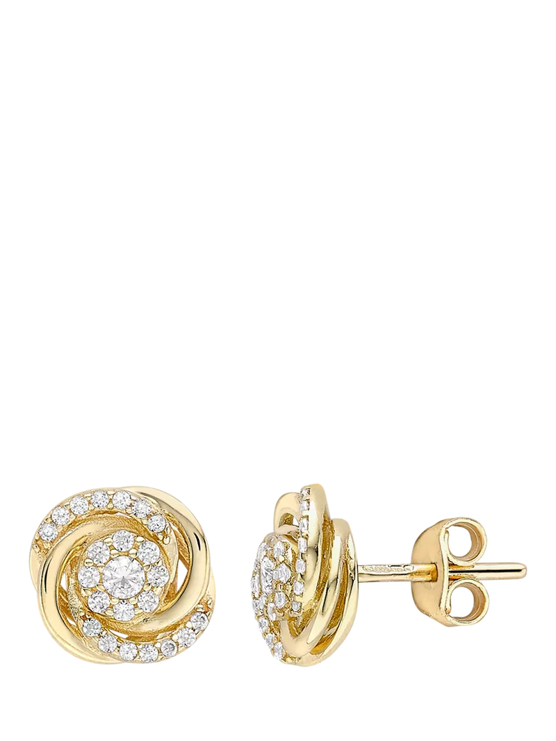 IBB gold cubic zirconia rose stud earrings, UK version