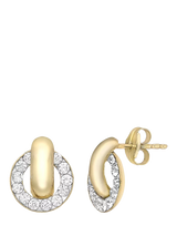 John Lewis IBB 9ct Gold Cubic Zirconia Ring Link Stud Earrings- Buy online at McGrocer