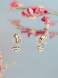 IBB 9ct gold cubic zirconia ring link stud earrings (British brand)