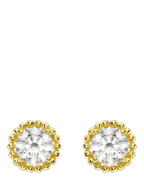 John Lewis IBB 9ct Gold Cubic Zirconia Halo Stud Earrings- Buy online at McGrocer