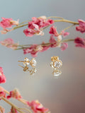 IBB 9ct gold cubic zirconia halo stud earrings, imported from the UK
