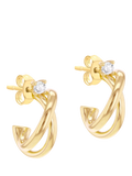IBB 9ct gold cubic zirconia hoop earrings (British brand)