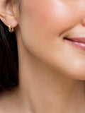 IBB 9ct gold cubic zirconia hoop earrings (British brand)