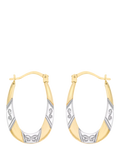 IBB 9ct two-tone gold creole hoop earrings, imported from the UK