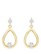 John Lewis IBB 9ct Gold Cubic Zirconia Teardrop Earrings- Buy online at McGrocer