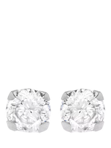 John Lewis IBB 9ct White Gold Cubic Zirconia Round Stud Earrings- Buy online at McGrocer
