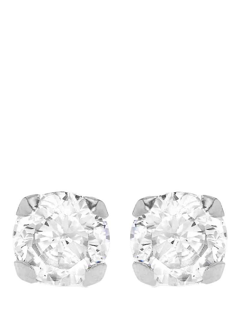 IBB stud earrings cubic zirconia round (British brand)