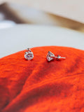 IBB stud earrings cubic zirconia round (British brand)