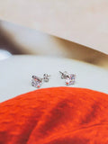 IBB stud earrings cubic zirconia round (British brand)