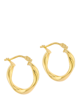 John Lewis IBB 18ct Gold Twisted Hoop Creole Earrings- Buy online at McGrocer