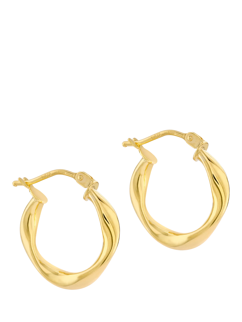 IBB 18ct gold twisted hoop creole earrings, UK version