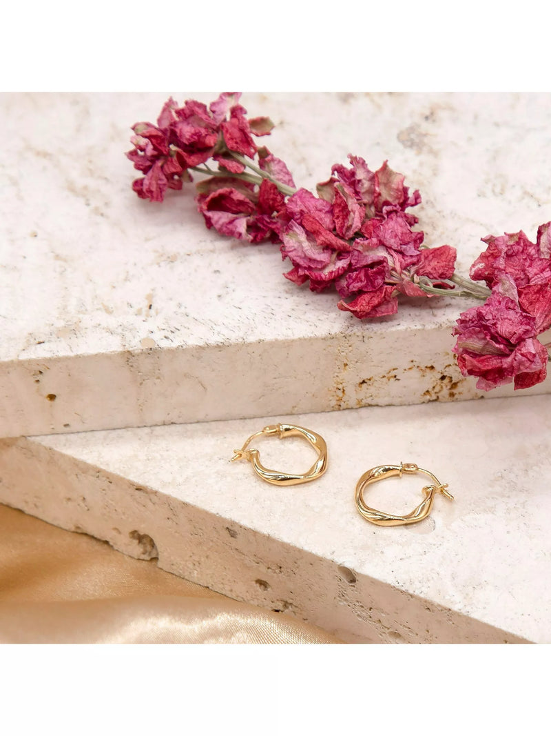 IBB 18ct gold twisted hoop creole earrings, UK version