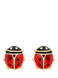 IBB 18ct gold enamel ladybird stud earrings - British product