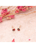 IBB 18ct gold enamel ladybird stud earrings - British product