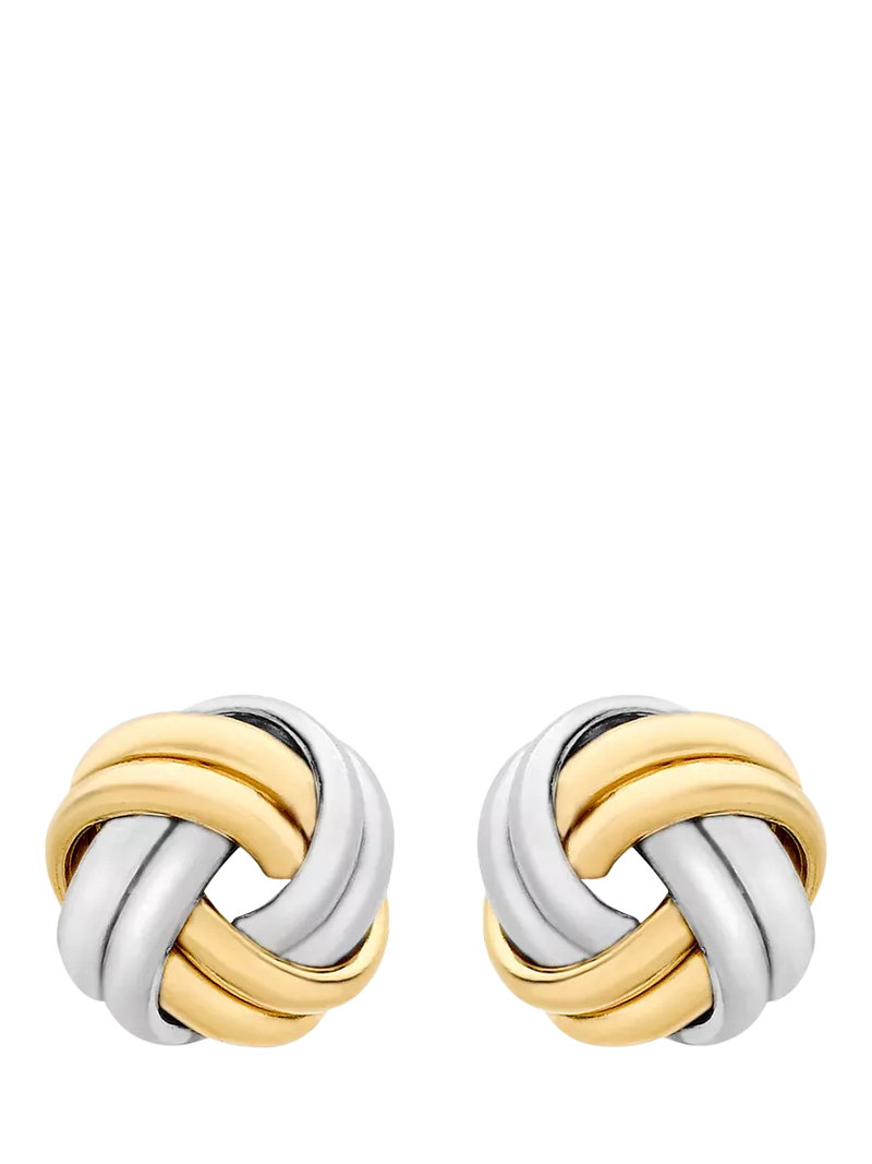 IBB double knot stud earrings 18ct two-tone gold (British brand)