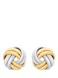 IBB double knot stud earrings 18ct two-tone gold (British brand)