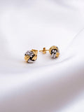 IBB double knot stud earrings 18ct two-tone gold (British brand)