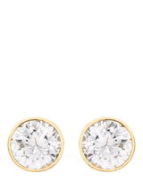 John Lewis IBB 18ct Gold Cubic Zirconia Round Stud Earrings- Buy online at McGrocer