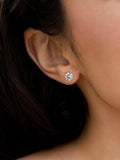 IBB gold cubic zirconia round stud earrings 18ct gold, imported from the UK
