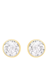 John Lewis IBB 18ct Yellow Gold Cubic Zirconia Round Stud Earrings- Buy online at McGrocer