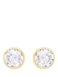 IBB 18ct gold cubic zirconia stud earrings 0.5cm, imported from the UK