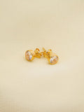 IBB 18ct gold cubic zirconia stud earrings 0.5cm, imported from the UK