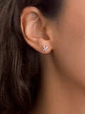IBB cross cubic zirconia earrings in 18ct white gold - British product