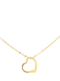 IBB gold open floating heart pendant necklace 46cm, imported from the UK