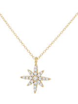 John Lewis IBB 9ct Gold Cubic Zirconia North Star Pendant Necklace- Buy online at McGrocer
