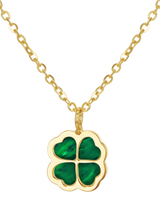 John Lewis IBB 9ct Gold Malachite Clover Pendant Necklace- Buy online at McGrocer