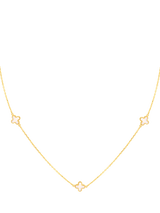 John Lewis IBB 9ct Gold Mother of Pearl Clover Petal Necklace- Buy online at McGrocer