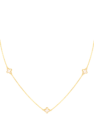 John Lewis IBB 9ct Gold Mother of Pearl Clover Petal Necklace- Buy online at McGrocer