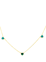 John Lewis IBB 9ct Gold Malachite Heart Petal Chain Necklace, 43cm- Buy online at McGrocer