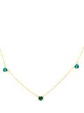 IBB 9ct gold malachite heart petal chain necklace, UK version